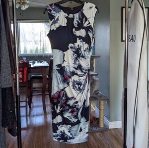 Le Chateau Ruched Flower Dress